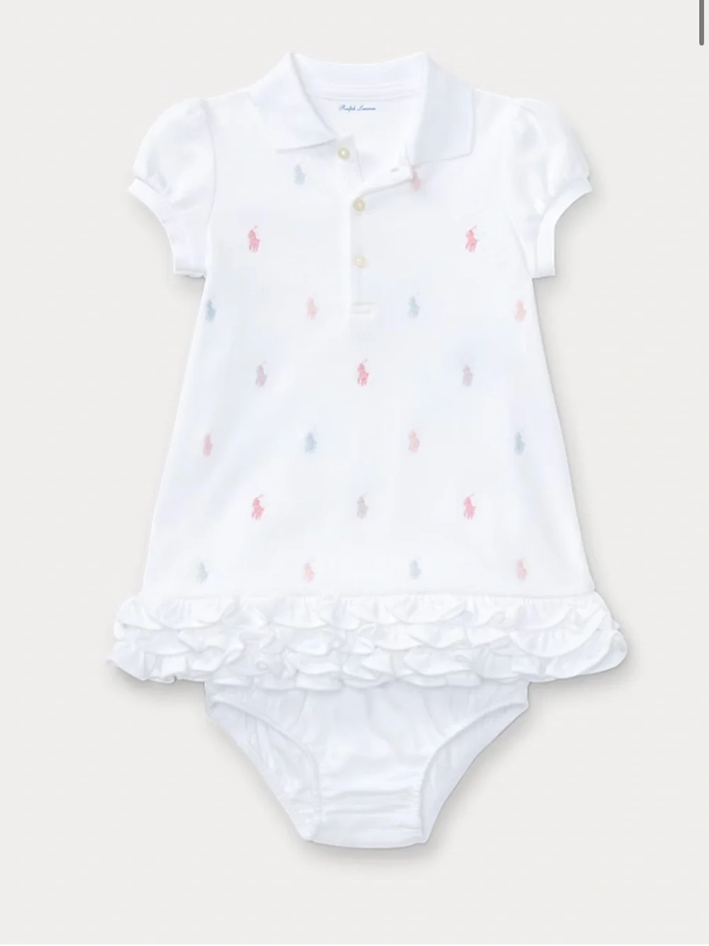 Ralph Lauren Ruffled Polo Dress Size 6 Months NEW